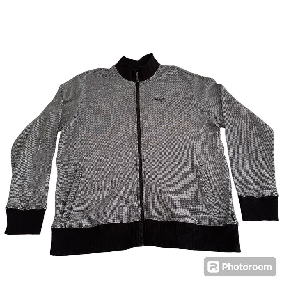 Cqpelli Sport Jacket Uptown Training Soccor Men's Size XL Black Gray Full Zip